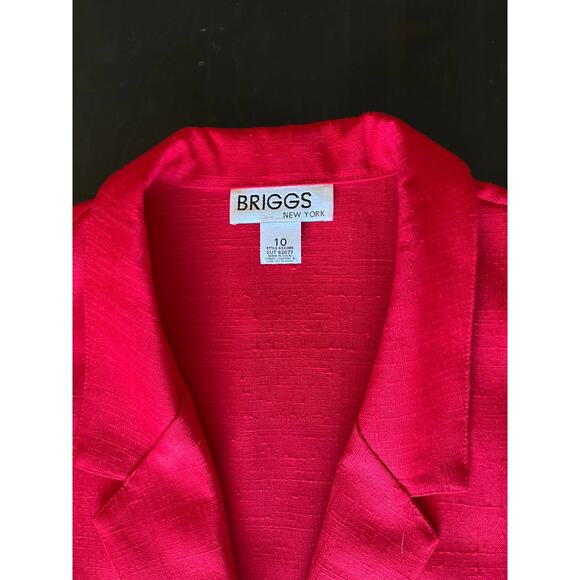 Vintage Briggs 90s Short Sleeve Red V Neck 2 Button Blazer Sz10 - Picture 3 of 12